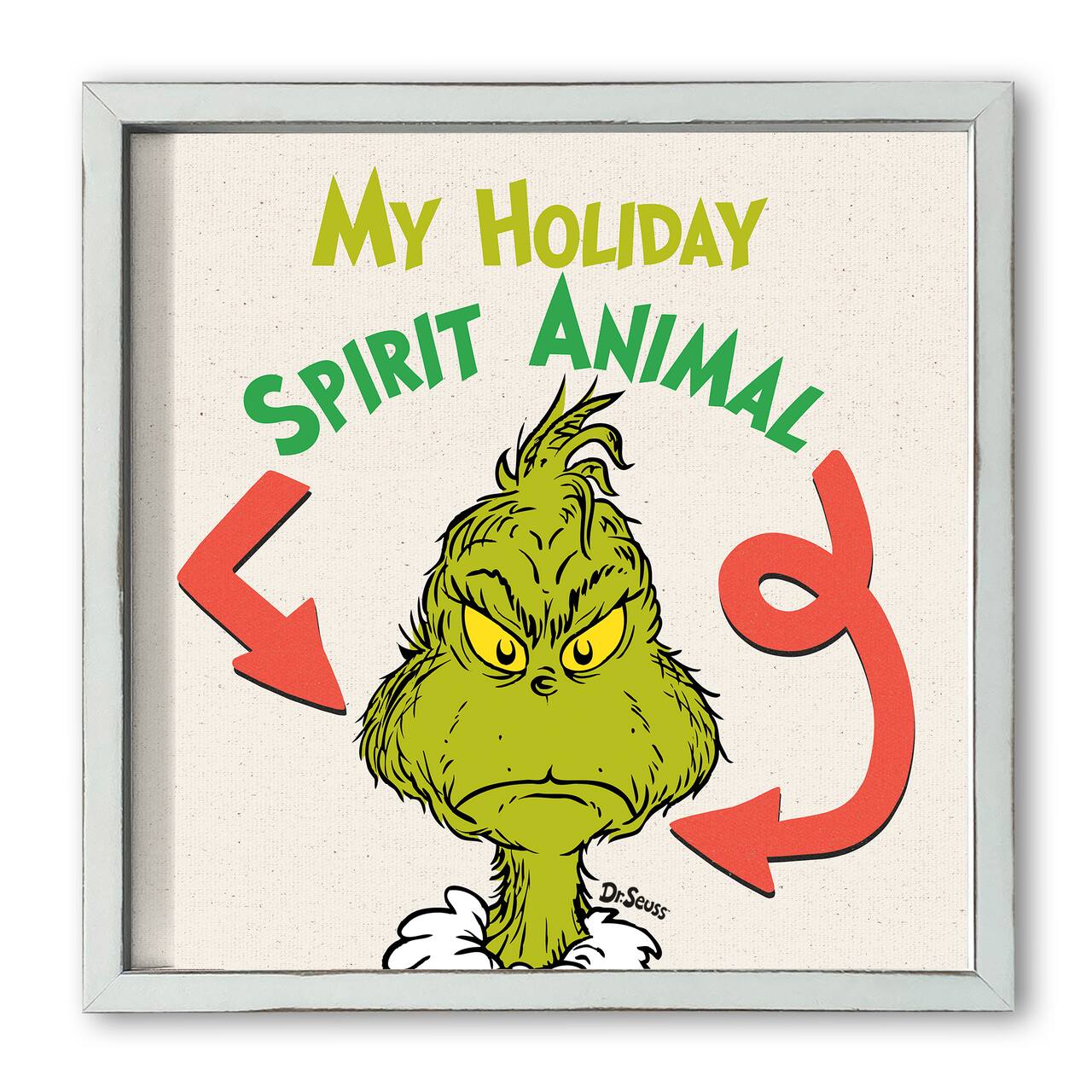 16" The Grinch Holiday Spirit Animal Framed Print